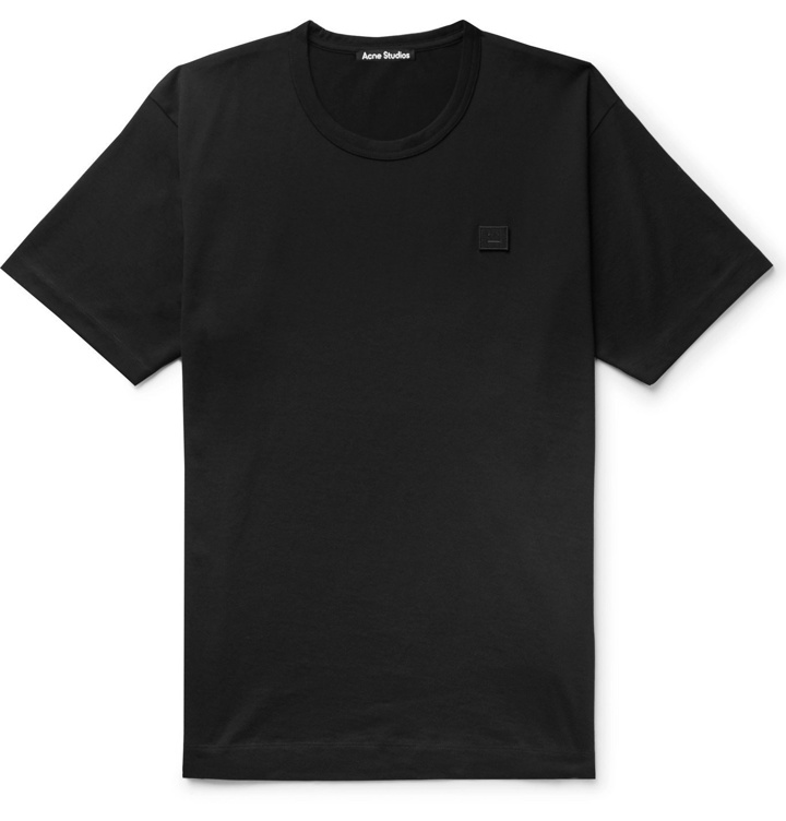 Photo: Acne Studios - Nash Logo-Appliquéd Cotton-Jersey T-Shirt - Black