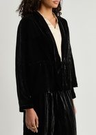 Eileen Fisher Velvet Tie-front Jacket Black