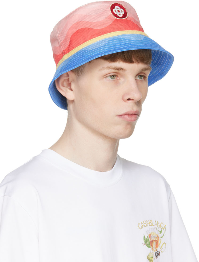 帽子・その他 Logo Printed Bucket Hat - Casablanca - Cotton - Blue organic-bucket-hat-slate-blue-