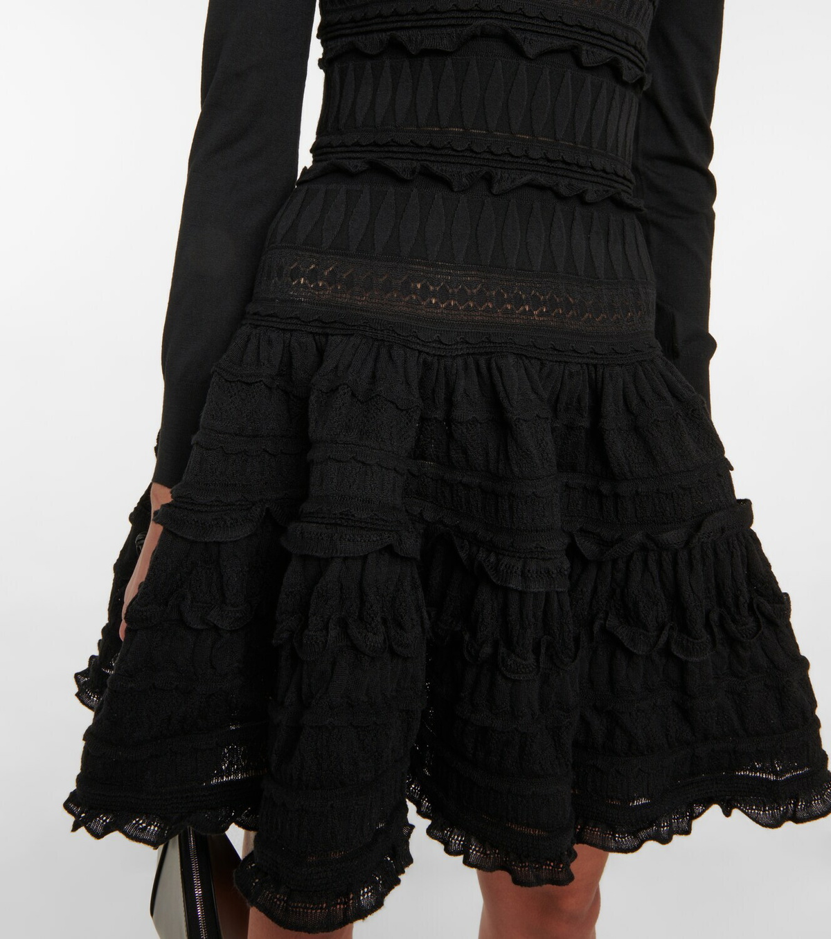 ワンピース ALAIA WOOL MINI DRESS ALAÏA Pleated wool-blend mini dress | NET-A-PORTER