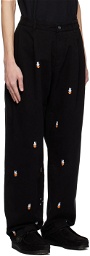 Pop Trading Company Black Embroidered Trousers