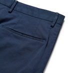 Incotex - Cropped Slim-Fit Stretch-Cotton Gabardine Trousers - Navy