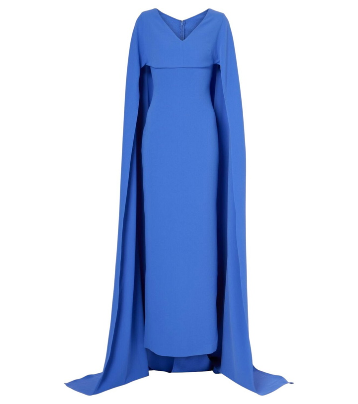 Photo: Solace London Morgan caped crêpe gown