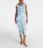 Diane von Furstenberg Stephen floral ruched jersey midi dress