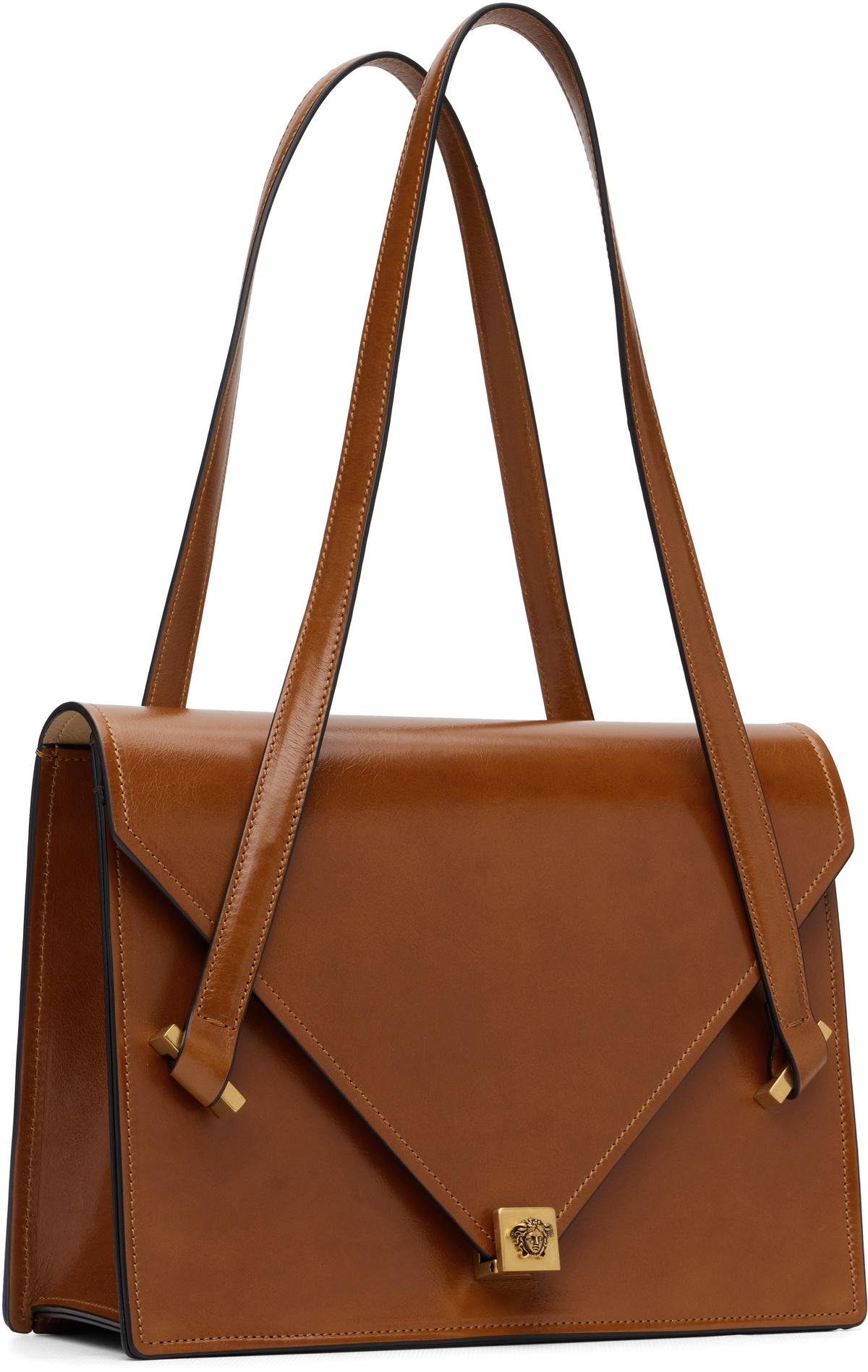 Versace Tan Severine Leather Shoulder Bag