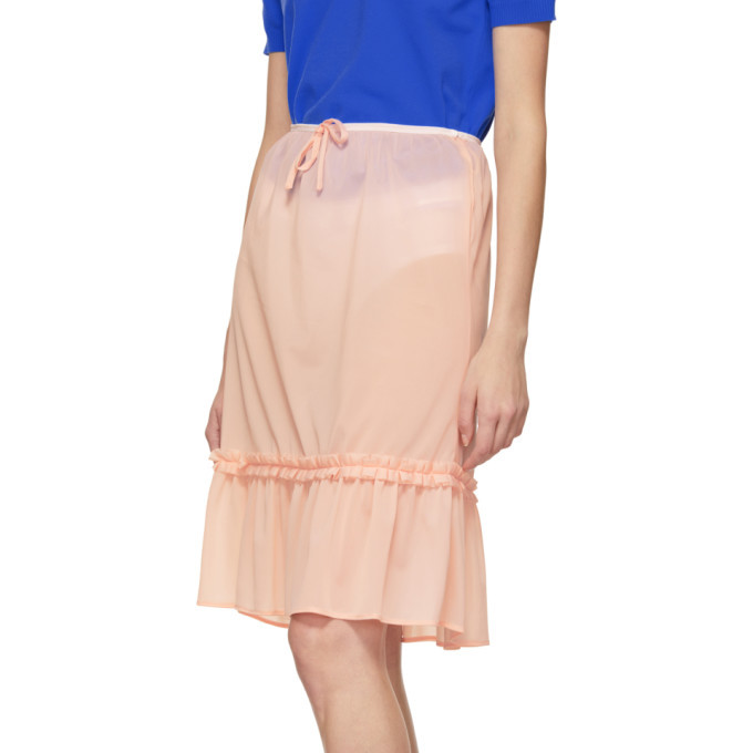 Miu Miu Pink Ruffled Bow Detail Sleeveless Dress S Miu Miu