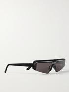 BALENCIAGA - Ski Rectangle-Frame Enamelled Acetate Sunglasses - Black