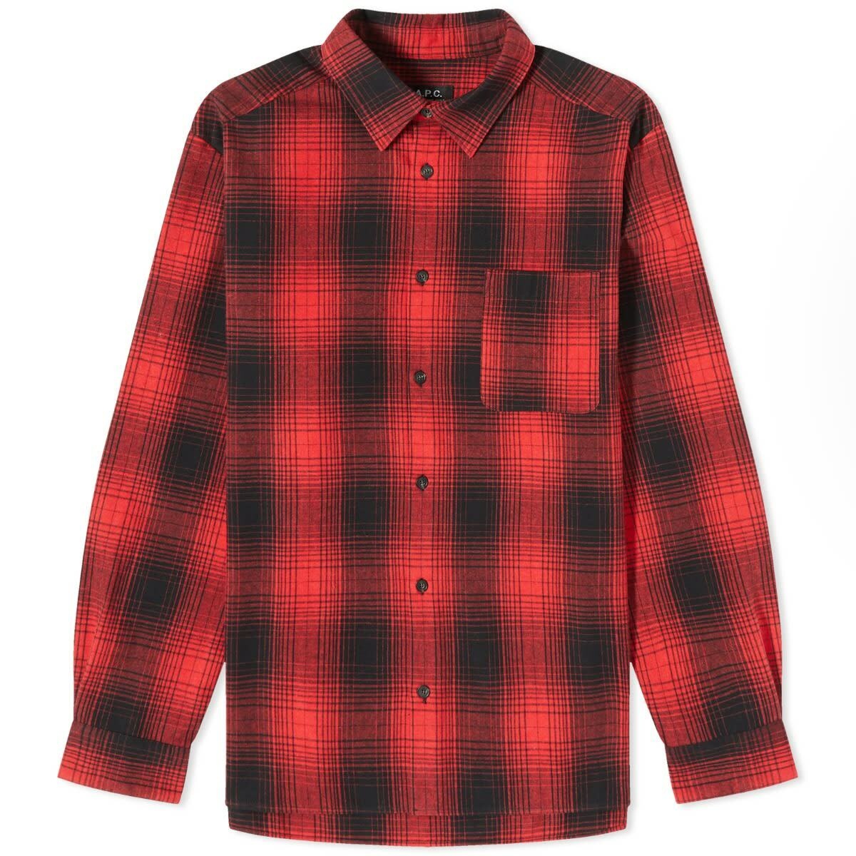 Photo: A.P.C. Malo Check Overshirt in Red