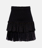 Marant Etoile Polka-dot embroidered cotton miniskirt