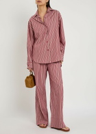 Faithfull The Brand En Vau Striped Cotton Shirt Red
