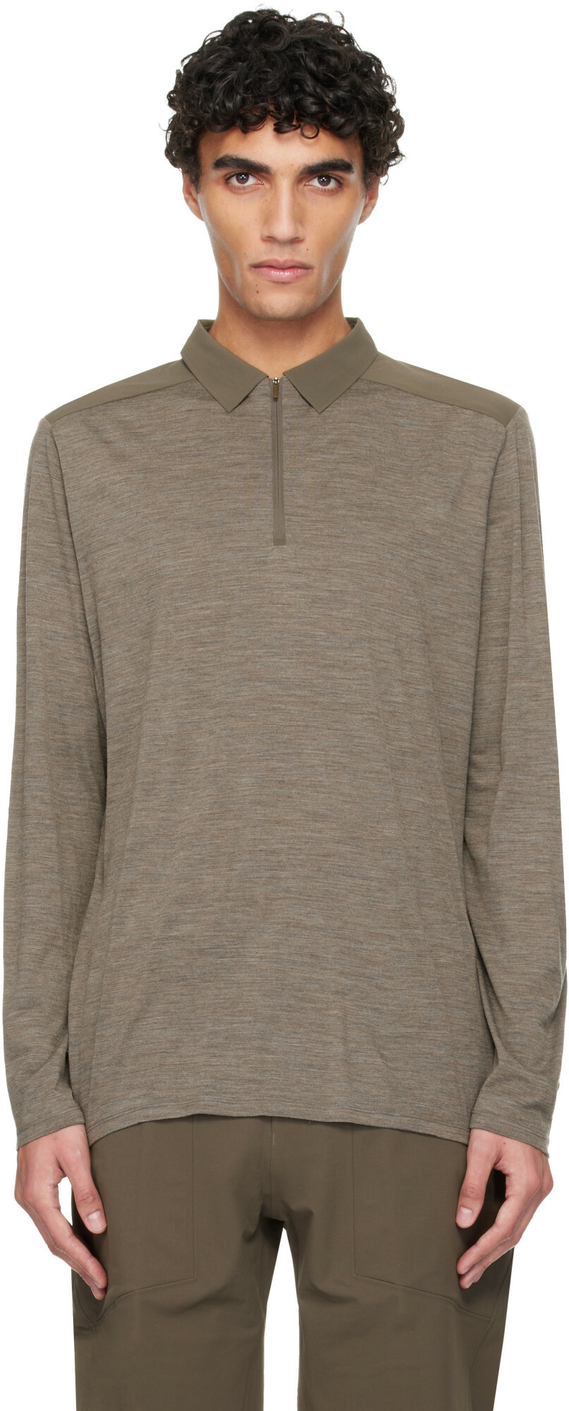 Veilance Taupe Frame LS Polo