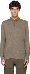 Veilance Taupe Frame LS Polo