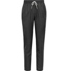 DE BONNE FACTURE - Tapered Wool-Twill Drawstring Trousers - Gray