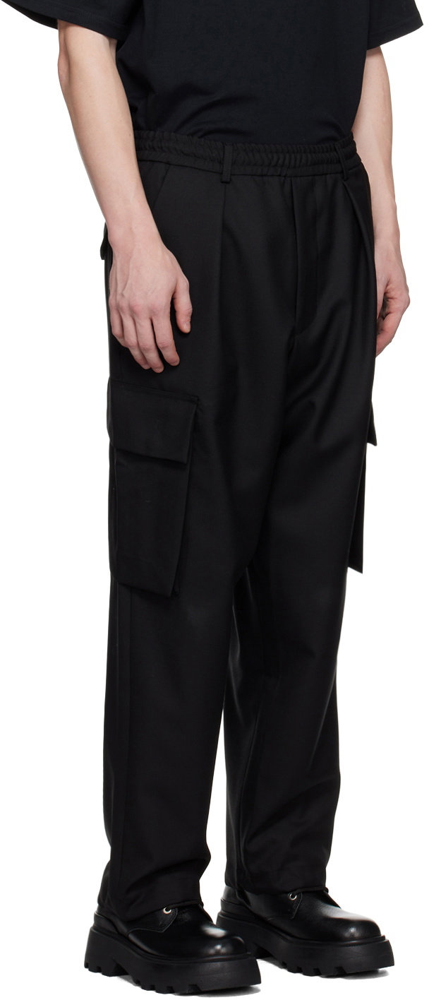 Lownn Black Elasticized Cargo Pants