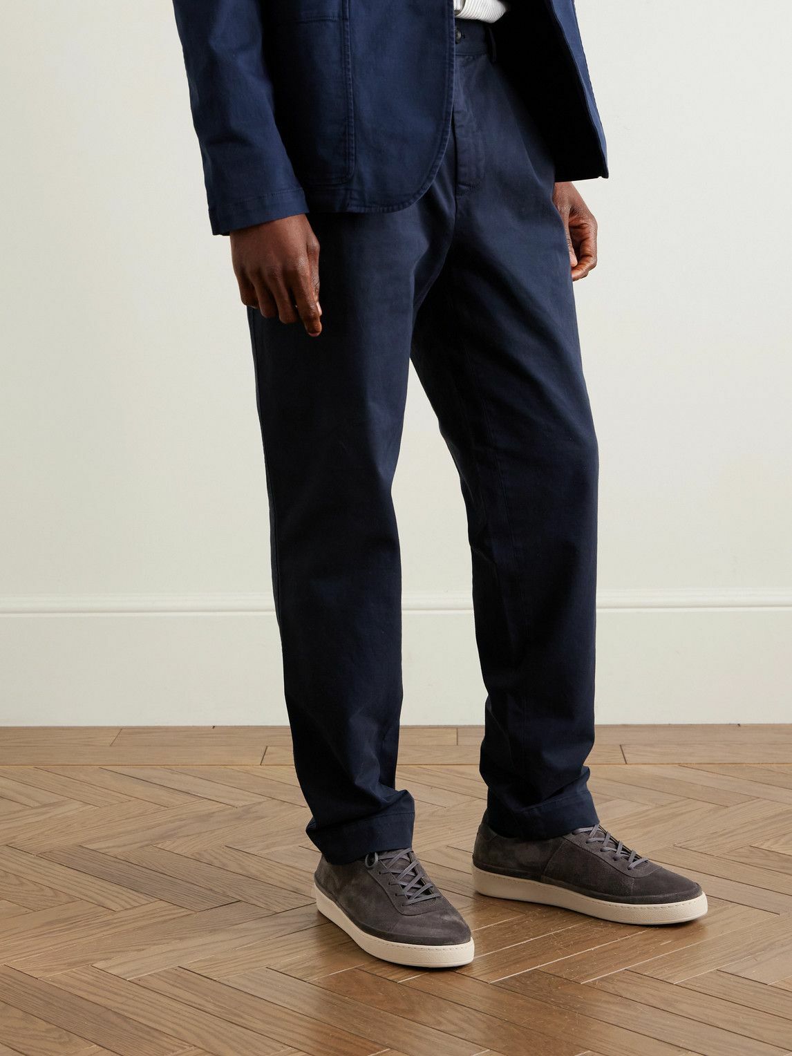 Mulo - Waxed-Suede Sneakers - Gray