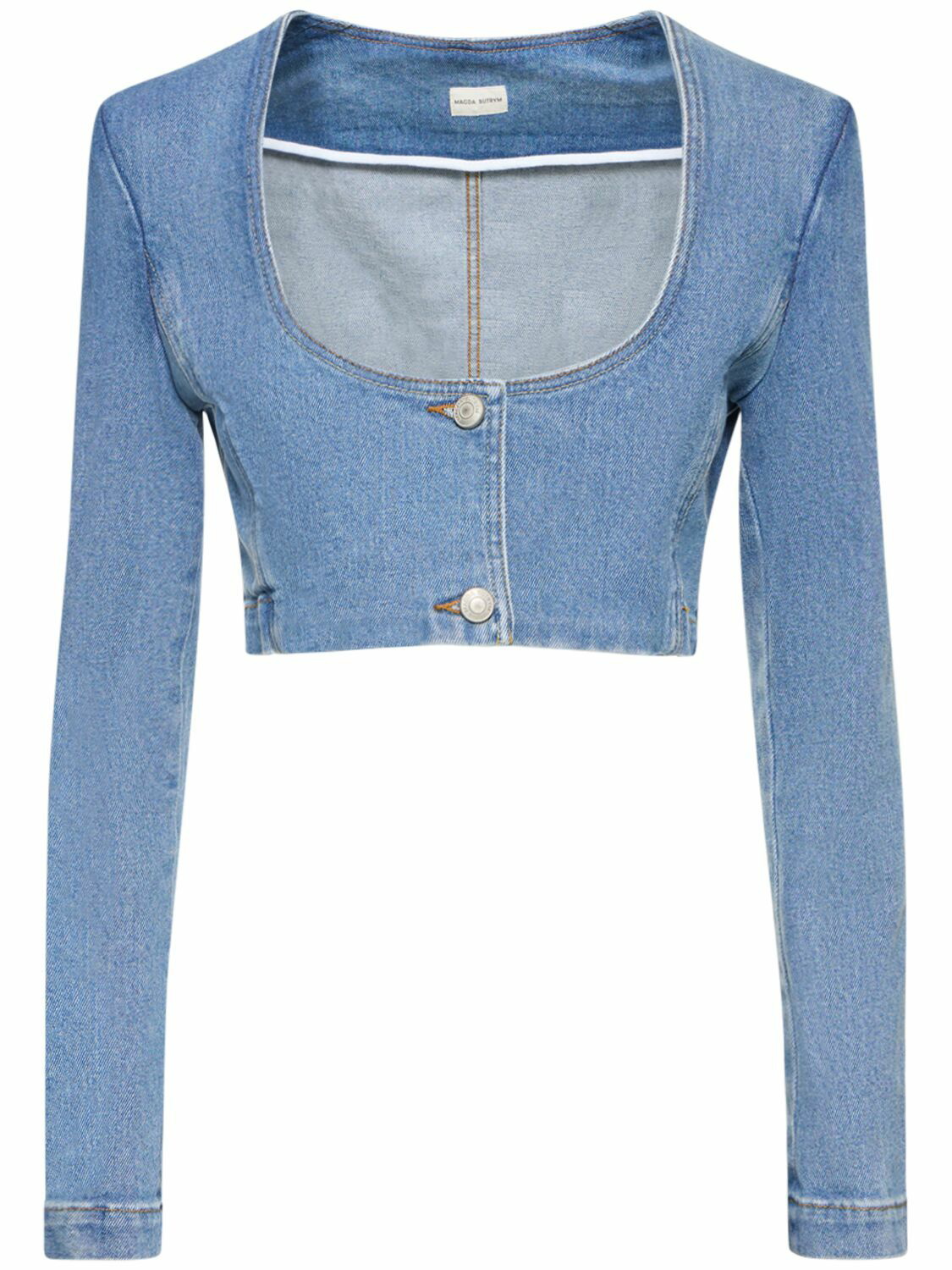 Denim bra top in blue - Magda Butrym