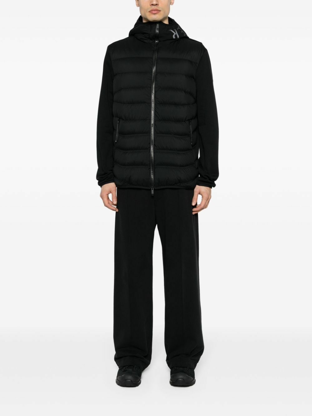 Moncler Black Logo-Print Hooded Puffer Jacket