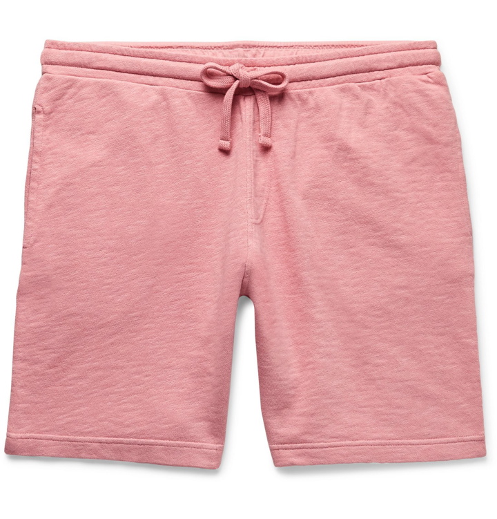 Photo: Hartford - Mélange Loopback Cotton-Jersey Drawstring Shorts - Pink