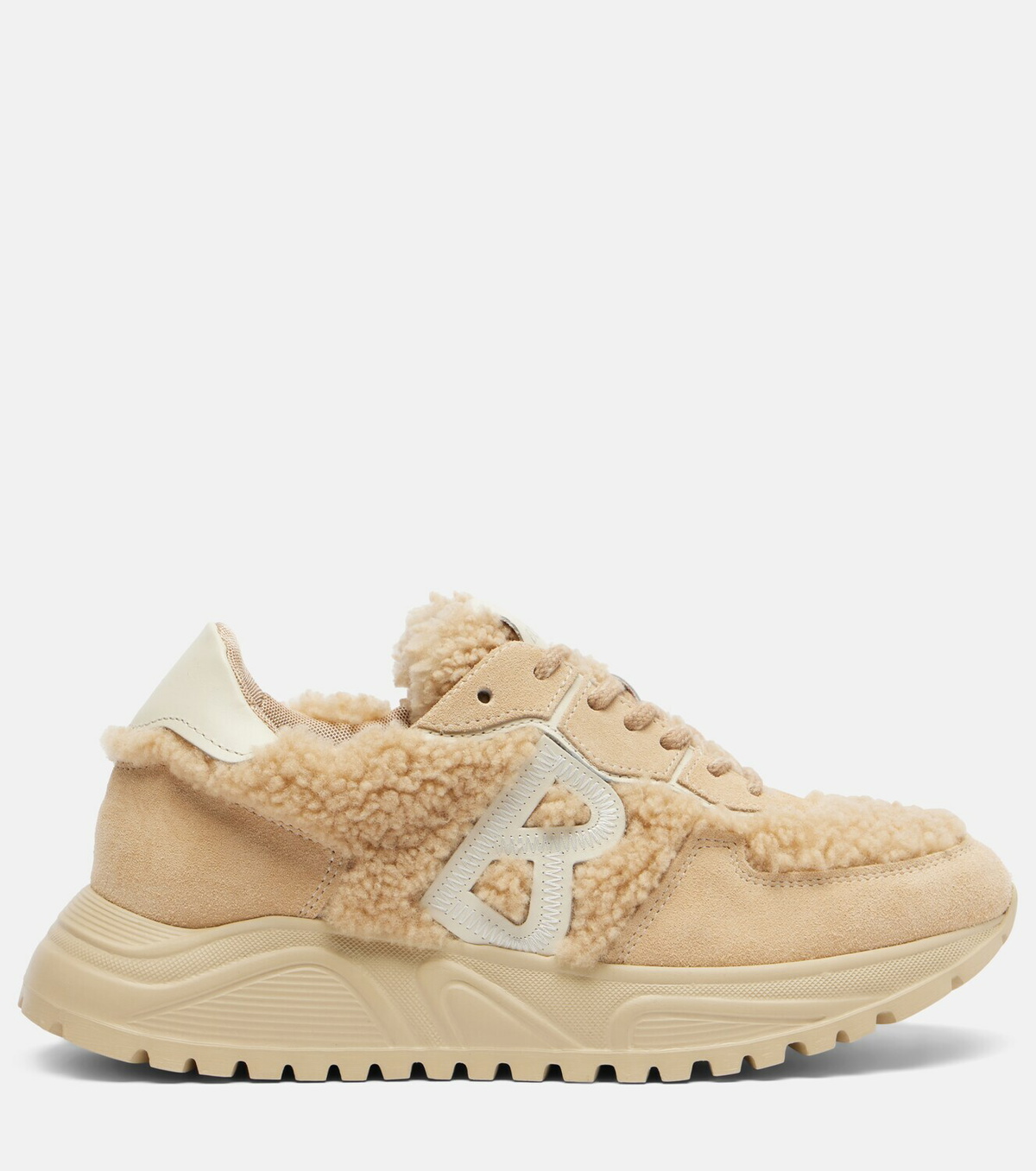 Bogner Malaga 27 suede-trimmed shearling platform sneakers