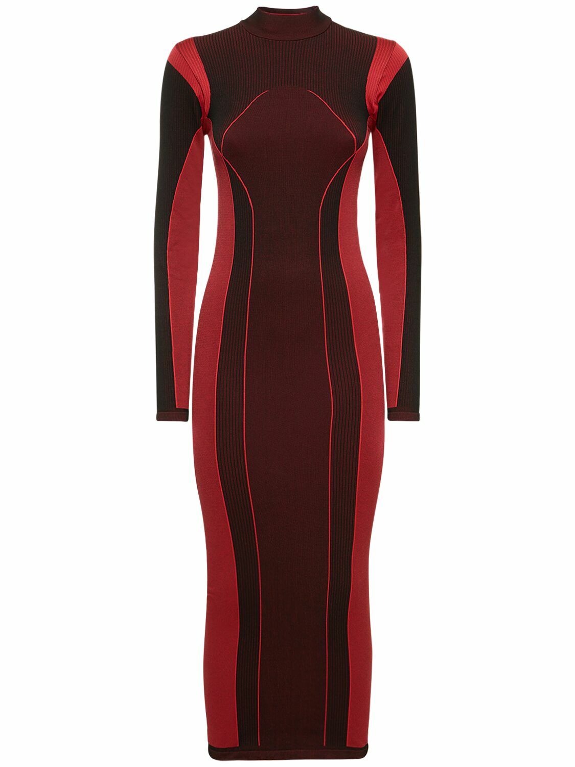 FERRARI - Long Sleeve Tech Jersey Midi Dress