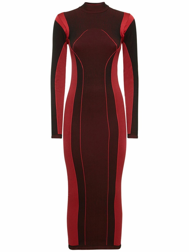 Photo: FERRARI - Long Sleeve Tech Jersey Midi Dress