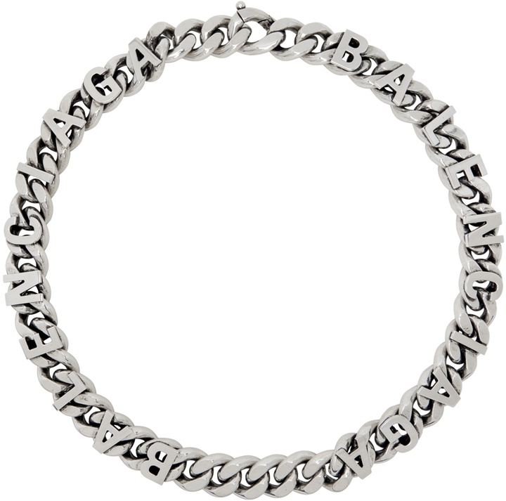 Photo: Balenciaga Gunmetal Chain Logo Necklace