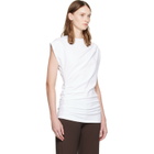 GANNI White Draped Jersey T-shirt