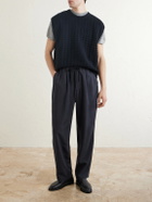 Kaptain Sunshine - Straight-Leg Silk-Gabardine Drawstring Trousers - Blue