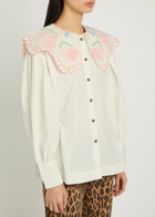 Damson Madder Valentina Embroidered Cotton-poplin Blouse White