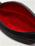 CHRISTIAN LOUBOUTIN - Leather-Trimmed Logo-Jacquard Coated-Canvas Belt Bag