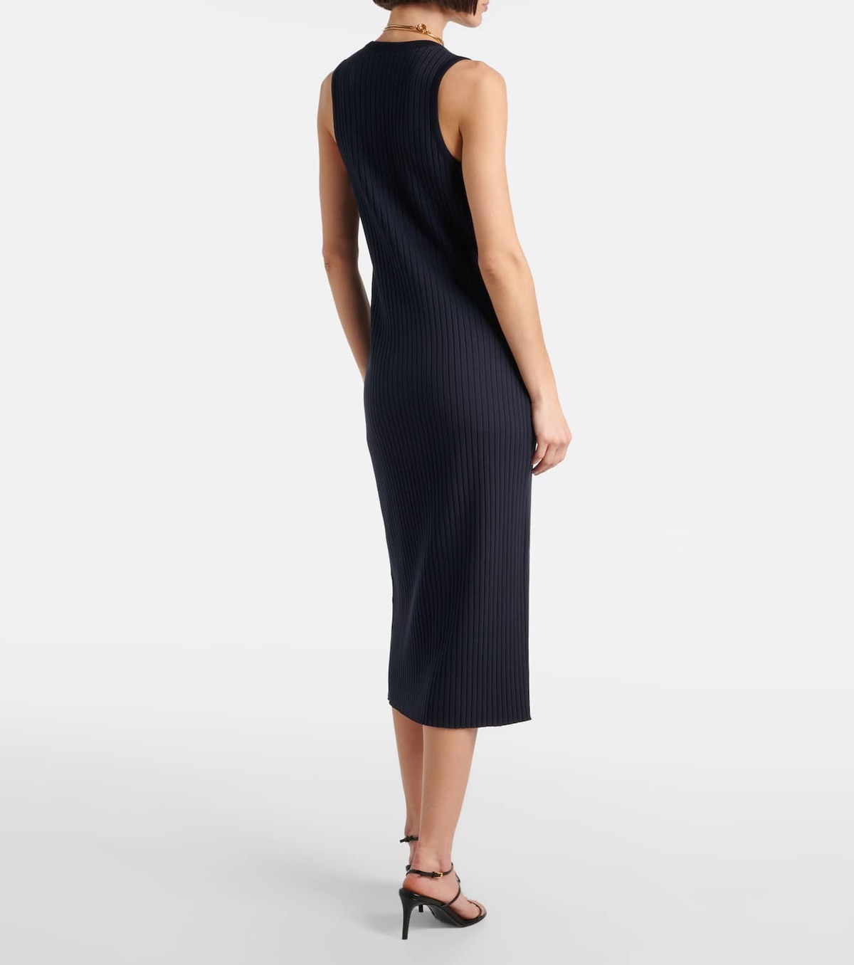 Vince Ribbed-knit midi dress