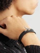 Shaun Leane - Quill Sterling Silver and Braided Leather Bracelet - Black