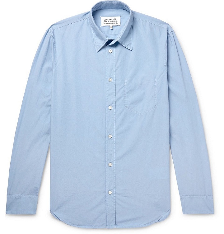 Photo: Maison Margiela - Slim-Fit Cotton-Poplin Shirt - Men - Light blue