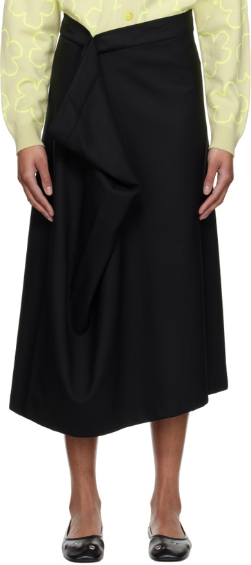 Photo: Kenzo Black Kenzo Paris Virgin Wool Midi Skirt
