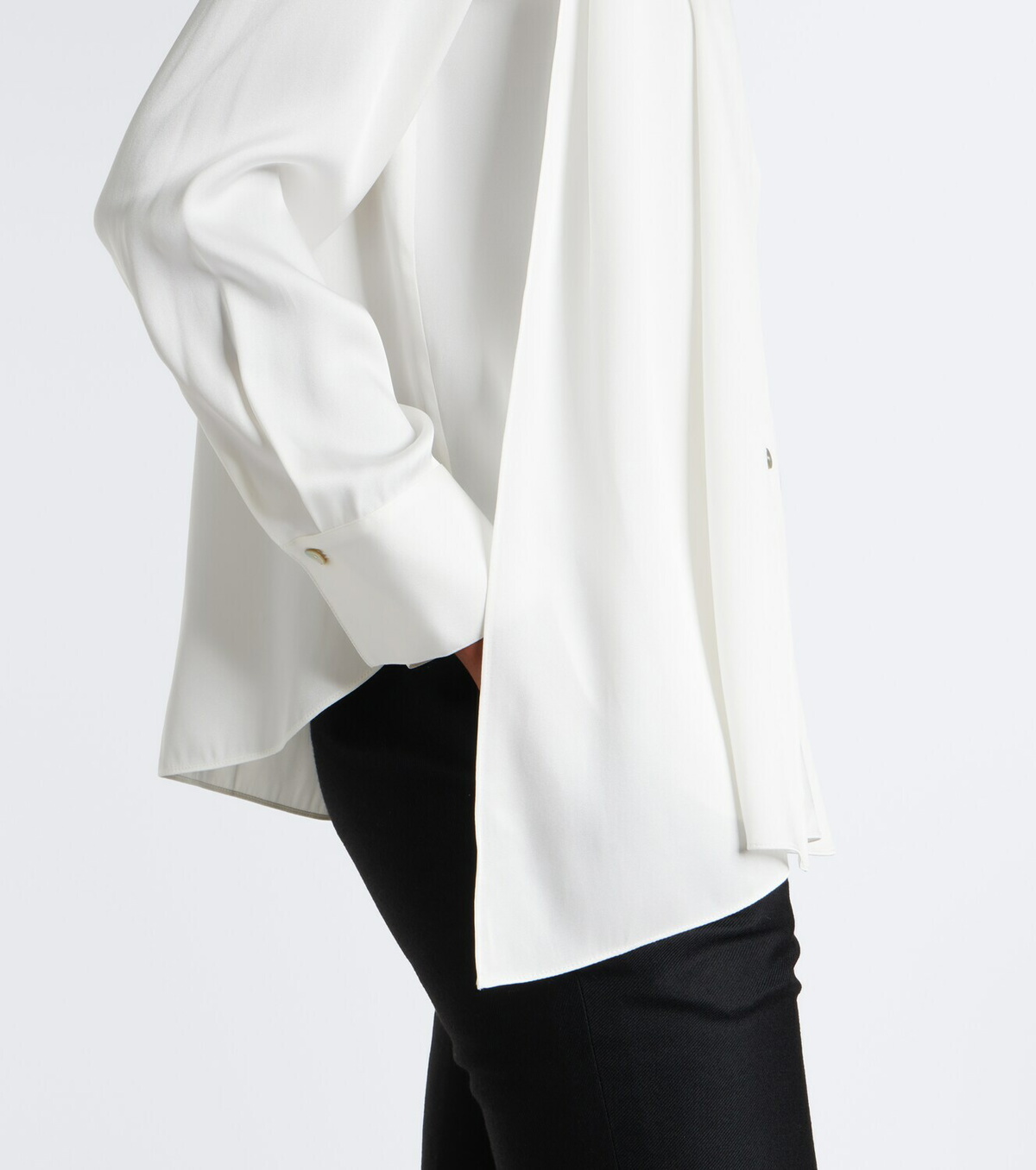 Vince Draped silk-blend satin blouse