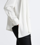 Vince Draped silk-blend satin blouse