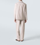 Zegna Striped silk, cotton, and cashmere pajamas