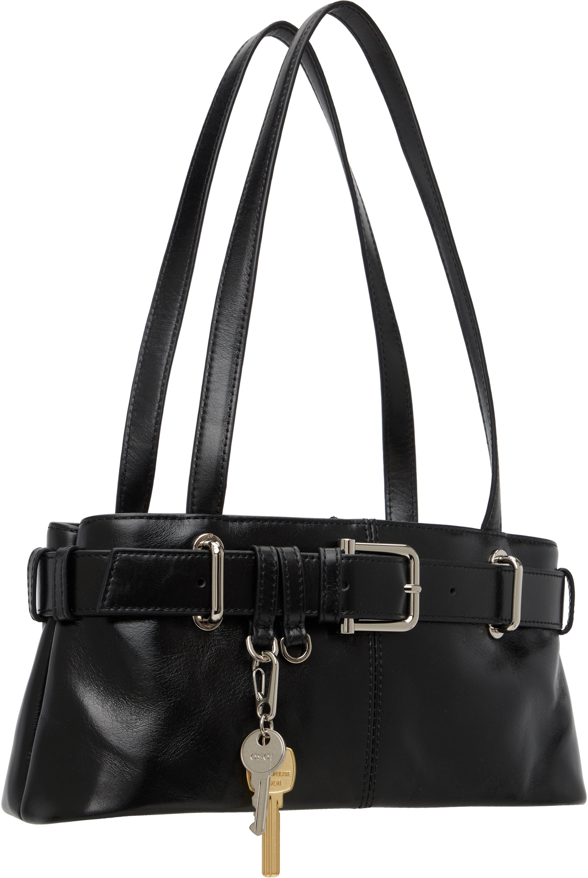 OSOI Black Shoulder Brocle Mini Bag