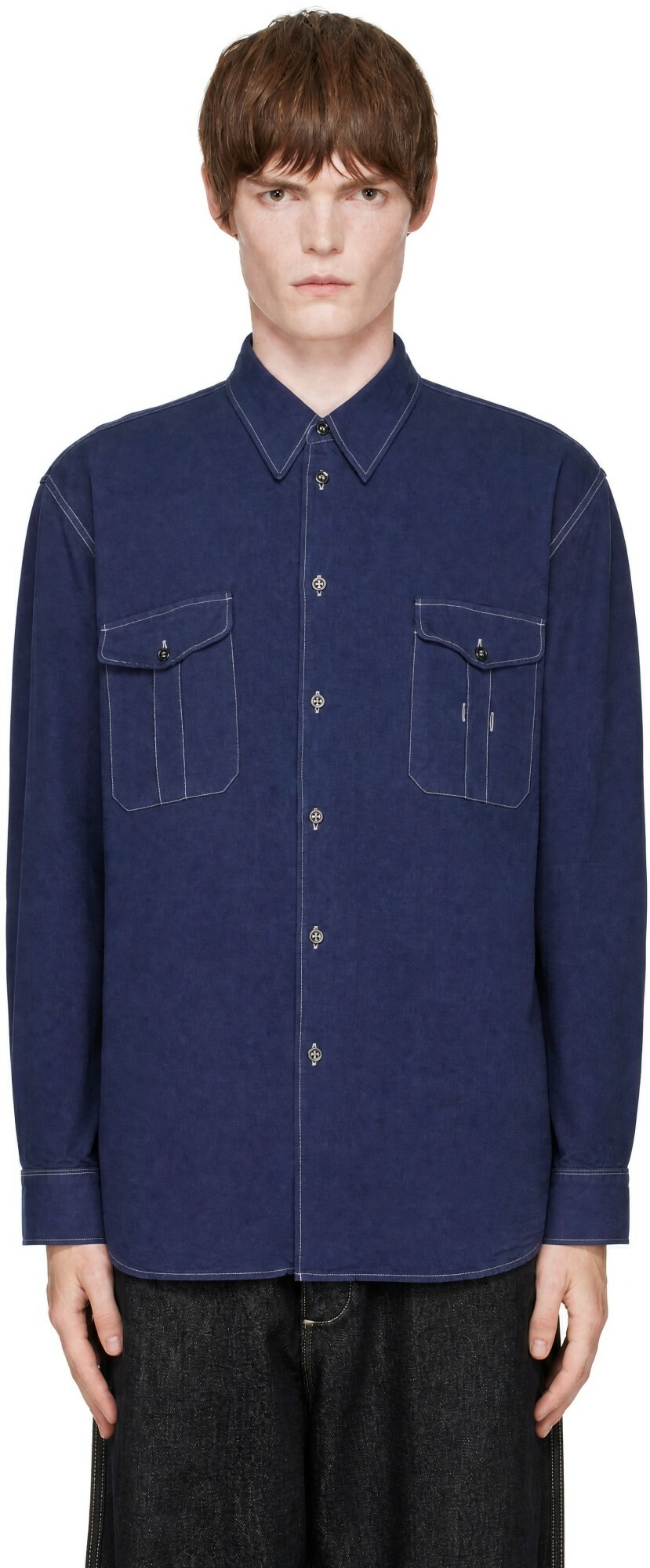 Studio Nicholson Navy Louro Shirt