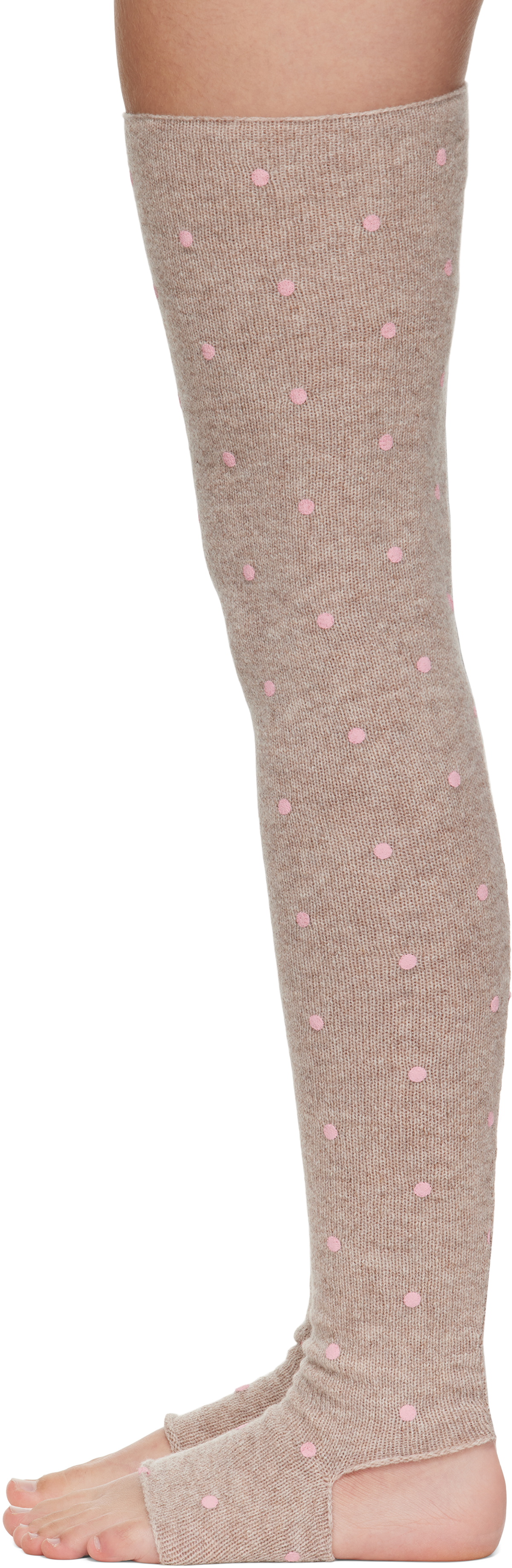 Ashley Williams Brown Knit Toeless Socks