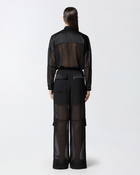 Pinko Cargo Jumpsuit In Georgette And Shiny Satin Limo Black