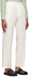 Lukhanyo Mdingi Off-White Linen Trousers