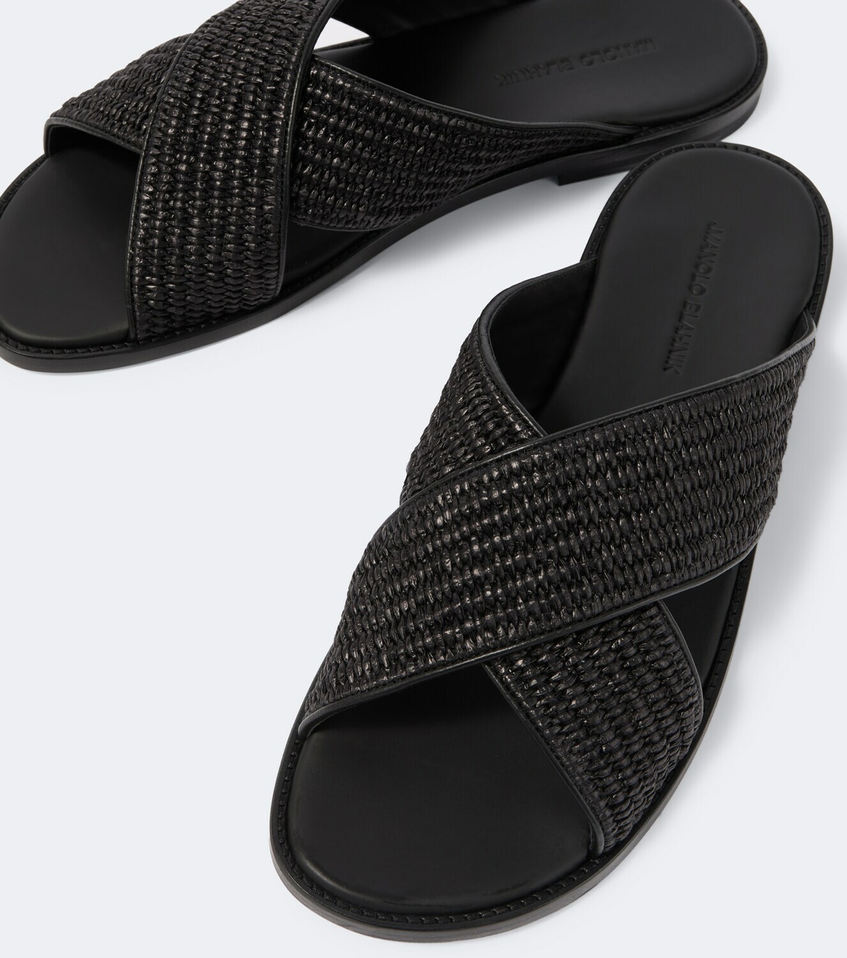 Manolo Blahnik Otawi raffia slides