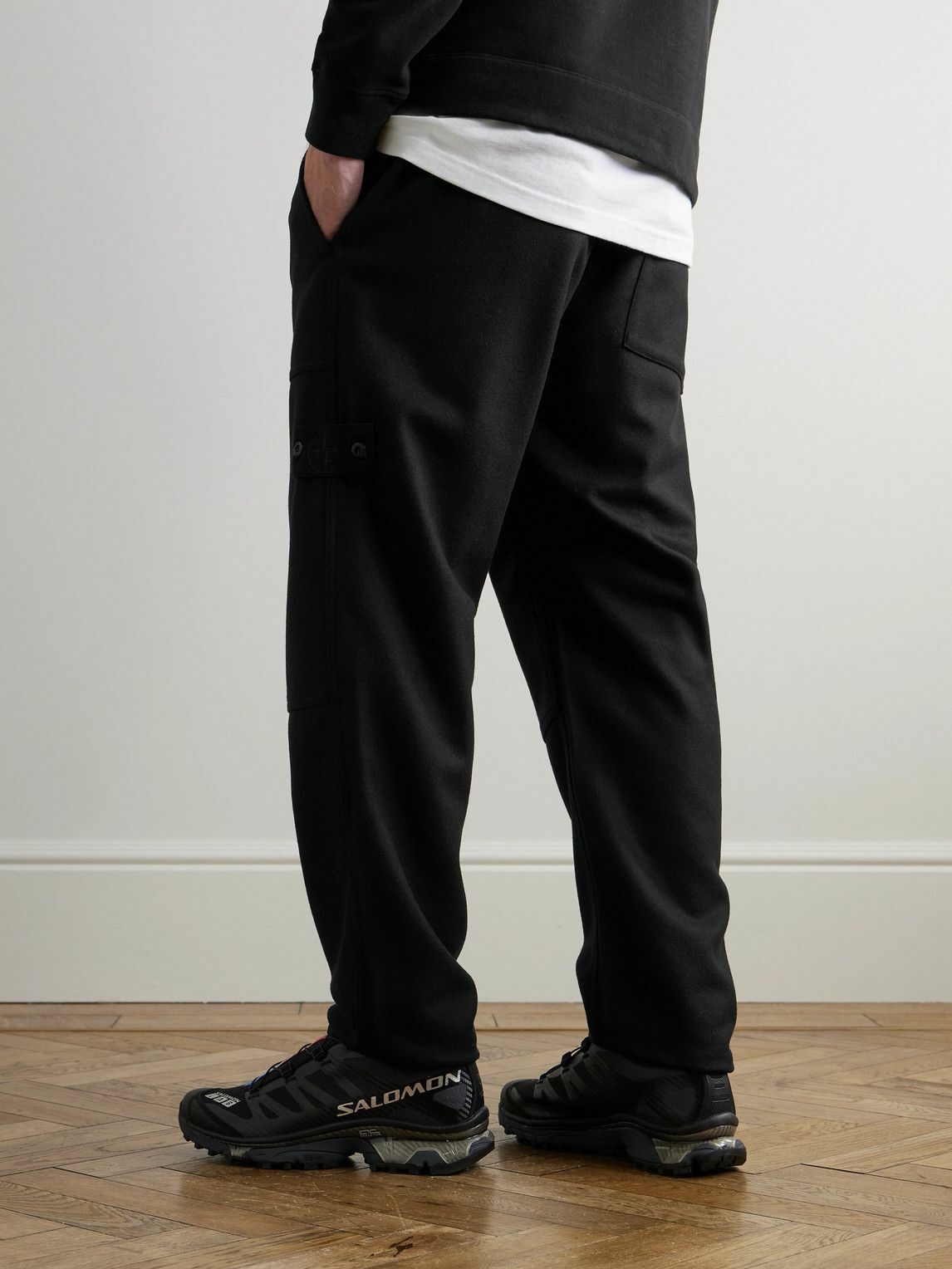 Stone Island - Ghost Tapered Logo-Appliquéd Wool-Blend Flannel