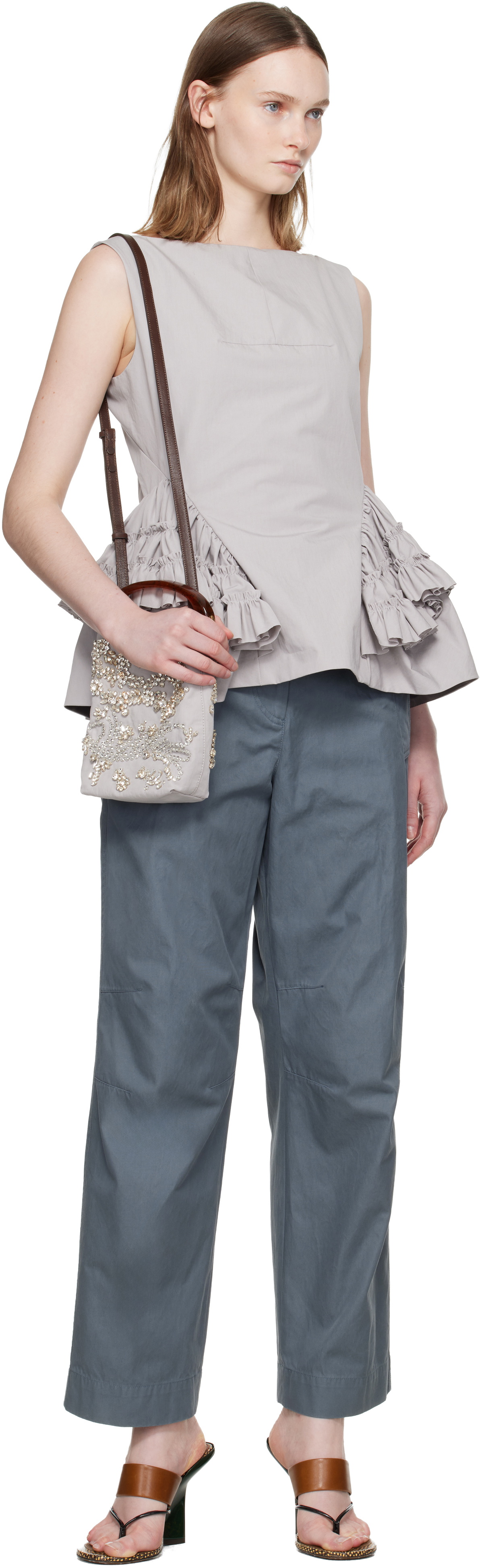Dries Van Noten Blue Cotton Trousers