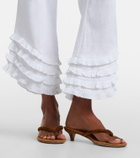 Posse Florence ruffled linen wide-leg pants