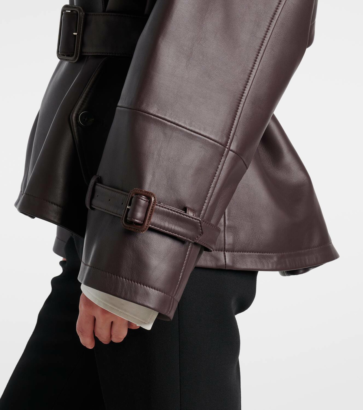 Altuzarra Tim caped leather jacket
