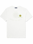 Frescobol Carioca - Dinis Clube de Praia Printed Cotton and Linen-Blend Jersey T-Shirt - White