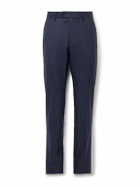 Caruso - Slim-Fit Pinstriped Wool Suit Trousers - Blue