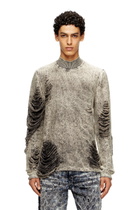 Diesel Destroyed jumper with floating yarns - Knitwear Mens in Grey